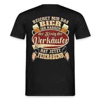Verkäufer Bier Feierabend - Männer T-Shirt - Schwarz - Hinten - AI Model Male 178 light (178cm)