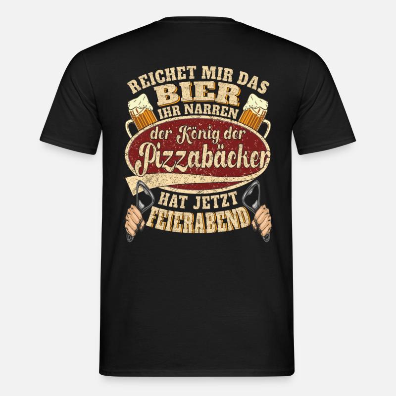 Pizzabäcker Bier Feierabend - Männer T-Shirt - Schwarz