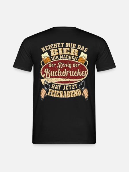 Buchdrucker Bier Feierabend - Männer T-Shirt - Schwarz
