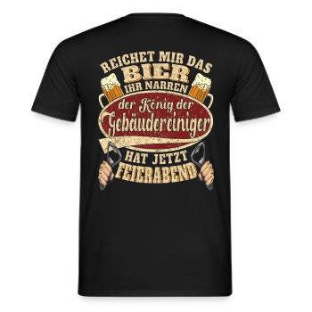 Gebäudereiniger Bier Feierabend - Männer T-Shirt - Schwarz - Hinten - AI Model Male 178 light (178cm)