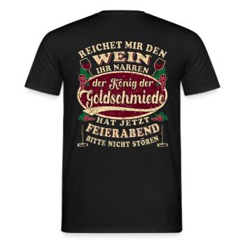 Goldschmied Fahrer Wein Feierabend - Männer T-Shirt - Schwarz - Hinten - AI Model Male 178 light (178cm)