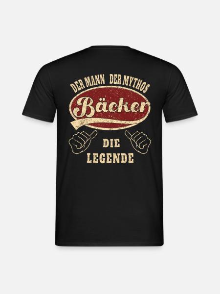 Bäcker Spruch der Mann der Mythos Bäcker - Männer T-Shirt - Schwarz