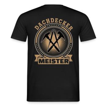 Dachdecker Meister Retro - Männer T-Shirt - Schwarz - Hinten - AI Model Male 178 light (178cm)