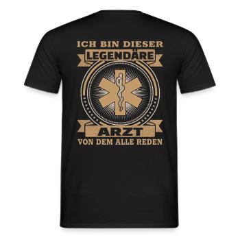 Arzt Ich bin dieser legendäre Arzt - Männer T-Shirt - Schwarz - Hinten - AI Model Male 178 light (178cm)