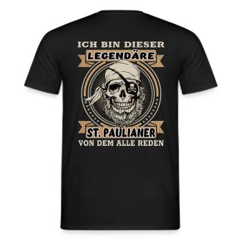 St. Pauli legendär Spruch St. Pauli - Männer T-Shirt - Schwarz - Hinten - AI Model Male 178 light (178cm)