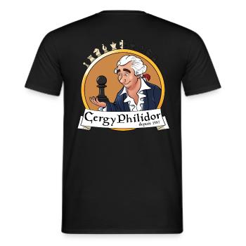 Cergy Philidor - T-shirt homme - noir - Dos - AI Model Male 178 light (178cm)