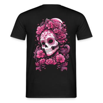 Skull Mexican Muertos Day of the Dead Pink - Men's T-Shirt - black - Back - AI Model Male 178 light (178cm)