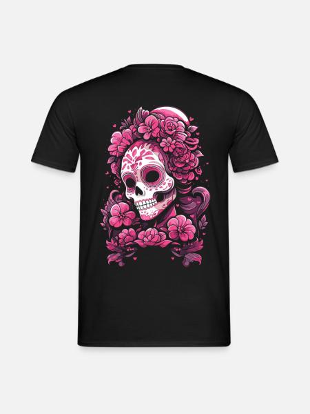 Skull Mexican Muertos Day of the Dead Pink - Men's T-Shirt - black