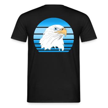 Sun Bird Speed Eagle Freedom 80s Retro Blue - Men's T-Shirt - black - Back - AI Model Male 178 light (178cm)