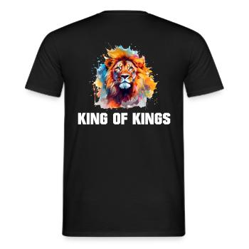 King of Kings Roaring Lion Splash Art - Men's T-Shirt - black - Back - AI Model Male 178 light (178cm)