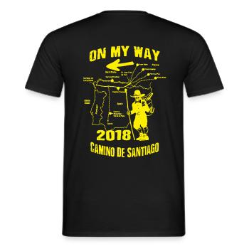 Pilgrim Way of St. James 2018 Camino de Santiago Route Route - Men's T-Shirt - black - Back - AI Model Male 178 light (178cm)