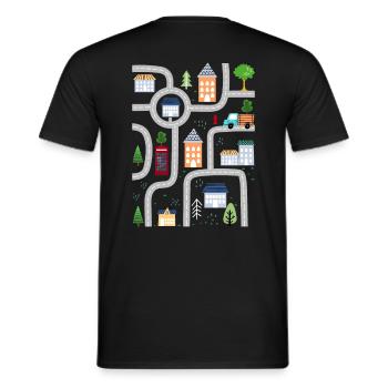 Tapis de jeu Tapis de jeu Carte routière Massage - T-shirt homme - noir - Dos - AI Model Male 178 light (178cm)