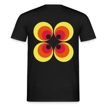 retro_kreise - Männer T-Shirt - Schwarz - Hinten - AI Model Male 178 light (178cm)