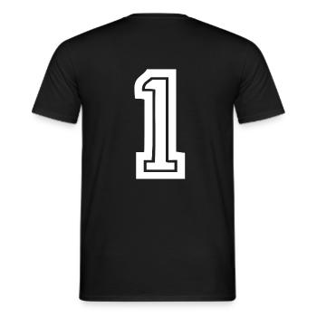 Eins 1 - Männer T-Shirt - Schwarz - Hinten - AI Model Male 178 light (178cm)