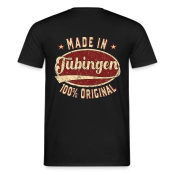 Made in Tübingen 100% original Tübingen retro - Men's T-Shirt - black - Back - AI Model Male 178 light (178cm)
