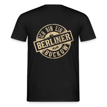 Ich bin ein Berliner aus Berlin Buckow - Männer T-Shirt - Schwarz - Hinten - AI Model Male 178 light (178cm)