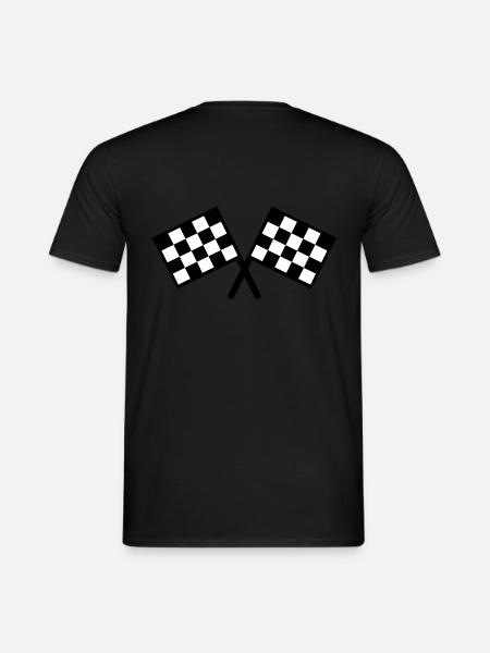 drapeaux - course automobile - T-shirt homme - noir