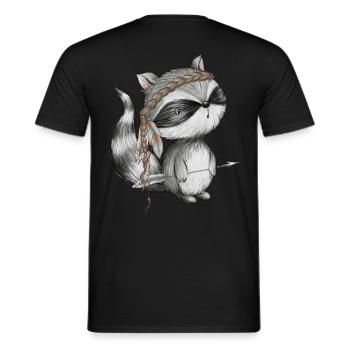 Waschbear Racoon Woodland Waldtiere Forest - T-shirt homme - noir - Dos - AI Model Male 178 light (178cm)