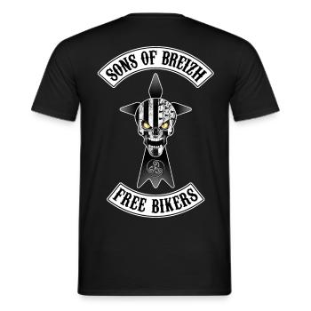 Breizh Bikers skull - T-shirt homme - noir - Dos - AI Model Male 178 light (178cm)