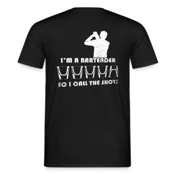 bartender bartender pharmacist bartender waitress job - Men's T-Shirt - black - Back - AI Model Male 178 light (178cm)