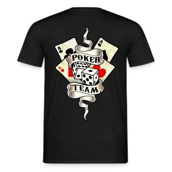 poker team design 8 - Men's T-Shirt - black - Back - AI Model Male 178 light (178cm)