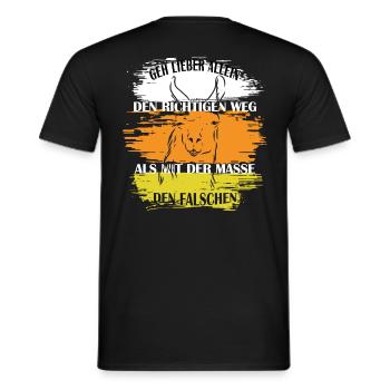 Lama Alpaka Retro - Männer T-Shirt - Schwarz - Hinten - AI Model Male 178 light (178cm)