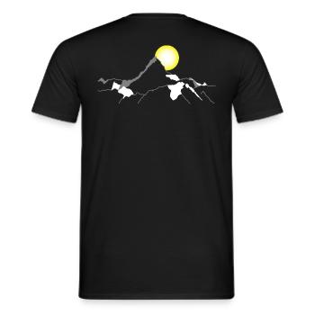 Line Art Montagnes de montagne - T-shirt homme - noir - Dos - AI Model Male 178 light (178cm)