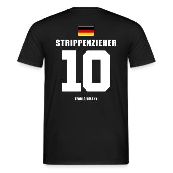 Deutschland Fussball Nr.10 Strippenzieher Fußball - Männer T-Shirt - Schwarz - Hinten - AI Model Male 178 light (178cm)