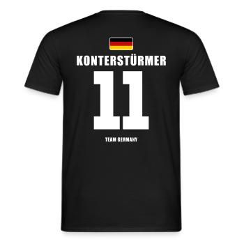 Deutschland Fussball Konterstürmer Fußball - Männer T-Shirt - Schwarz - Hinten - AI Model Male 178 light (178cm)