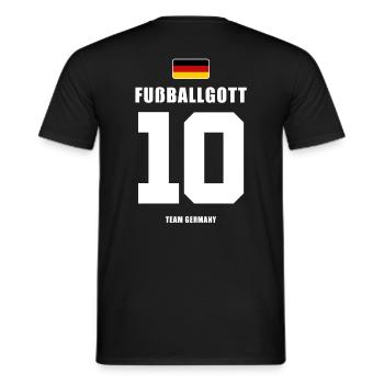 Deutschland Fussball Gott Nr.10 Fußball - Männer T-Shirt - Schwarz - Hinten - AI Model Male 178 light (178cm)