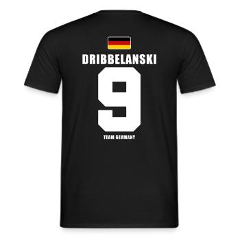 Deutschland Fussball Dribbelanski Fußball - Männer T-Shirt - Schwarz - Hinten - AI Model Male 178 light (178cm)
