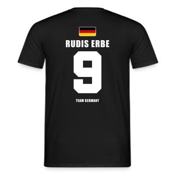 Deutschland Fussball Rudis Erbe Fußball - Männer T-Shirt - Schwarz - Hinten - AI Model Male 178 light (178cm)