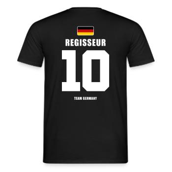 Deutschland Fussball Nr.10 Regisseur Fußball - Männer T-Shirt - Schwarz - Hinten - AI Model Male 178 light (178cm)