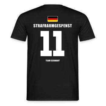 Deutschland Fussball Stürmer Fußball - Männer T-Shirt - Schwarz - Hinten - AI Model Male 178 light (178cm)