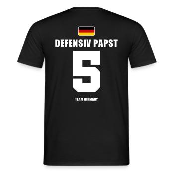 Deutschland Fussball Abwehr Fußball - Männer T-Shirt - Schwarz - Hinten - AI Model Male 178 light (178cm)