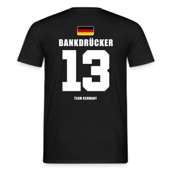 Deutschland Fussball Stürmer Fußball - Männer T-Shirt - Schwarz - Hinten - AI Model Male 178 light (178cm)