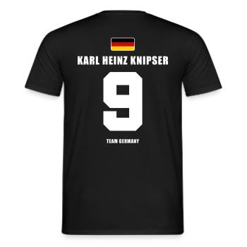 Deutschland Fussball Stürmer Fußball - Männer T-Shirt - Schwarz - Hinten - AI Model Male 178 light (178cm)