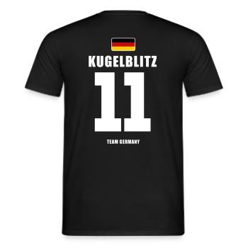Deutschland Fussball Stürmer Fußball - Männer T-Shirt - Schwarz - Hinten - AI Model Male 178 light (178cm)