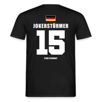 Deutschland Fussball Stürmer Fußball - Männer T-Shirt - Schwarz - Hinten - AI Model Male 178 light (178cm)