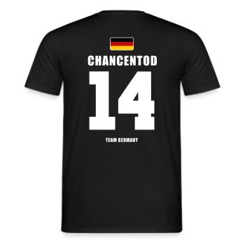 Deutschland Fussball Stürmer Fußball - Männer T-Shirt - Schwarz - Hinten - AI Model Male 178 light (178cm)