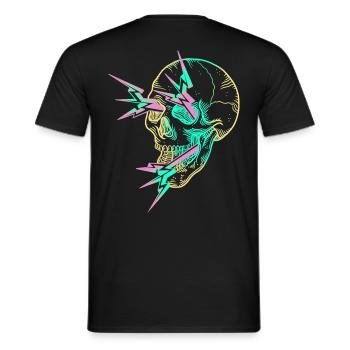Skull Flash yellow - T-shirt homme - noir - Dos - AI Model Male 178 light (178cm)