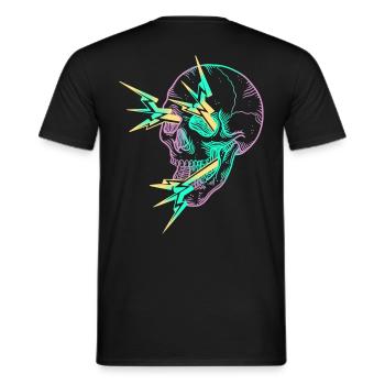 Skull Flash mauve - T-shirt homme - noir - Dos - AI Model Male 178 light (178cm)