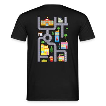 Tapis de jeu Tapis de jeu Carte routière Massage - T-shirt homme - noir - Dos - AI Model Male 178 light (178cm)