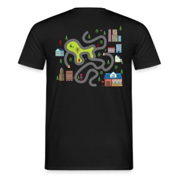 Tapis de jeu Tapis de jeu Carte routière Massage - T-shirt homme - noir - Dos - AI Model Male 178 light (178cm)
