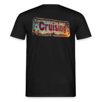Cruising sign in rusty vintage look - Men's T-Shirt - black - Back - AI Model Male 178 light (178cm)
