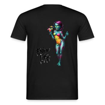 Enjoy Life Zombie - Men's T-Shirt - black - Back - AI Model Male 178 light (178cm)