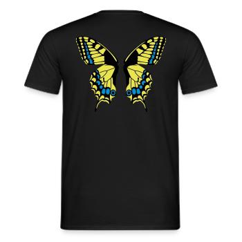 Butterfly / Swallowtail - just wing it - Men's T-Shirt - black - Back - AI Model Male 178 light (178cm)