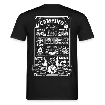 Camping Rules - Männer T-Shirt - Schwarz - Hinten - AI Model Male 178 light (178cm)