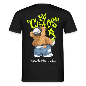 Chaos Bär Graffiti Break All Rules - Männer T-Shirt - Schwarz - Hinten - AI Model Male 178 light (178cm)