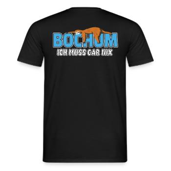 Bochum ich muss gar nix Faultier Heimat - Männer T-Shirt - Schwarz - Hinten - AI Model Male 178 light (178cm)